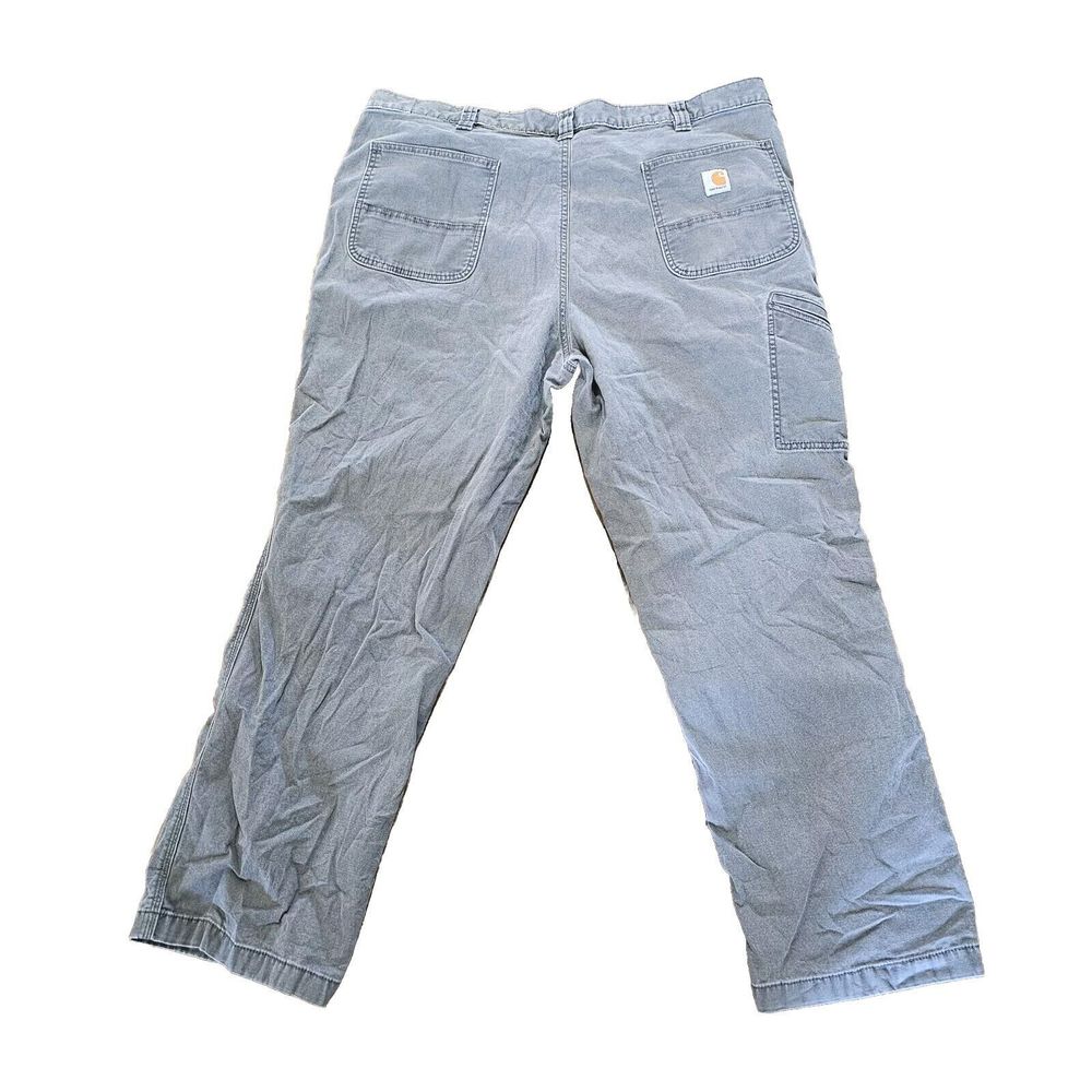 Carhartt Relaxed Fit Rugged Flex Jeans Size 44x32 Gray Canvas Work Utility - Picture 1 of 5